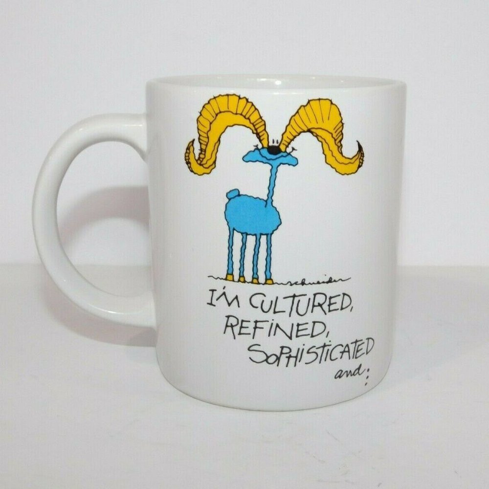 VTG Russ UNDERSTATEMENTS RAM HORNY Humor Coffee Tea Mug FUNNY